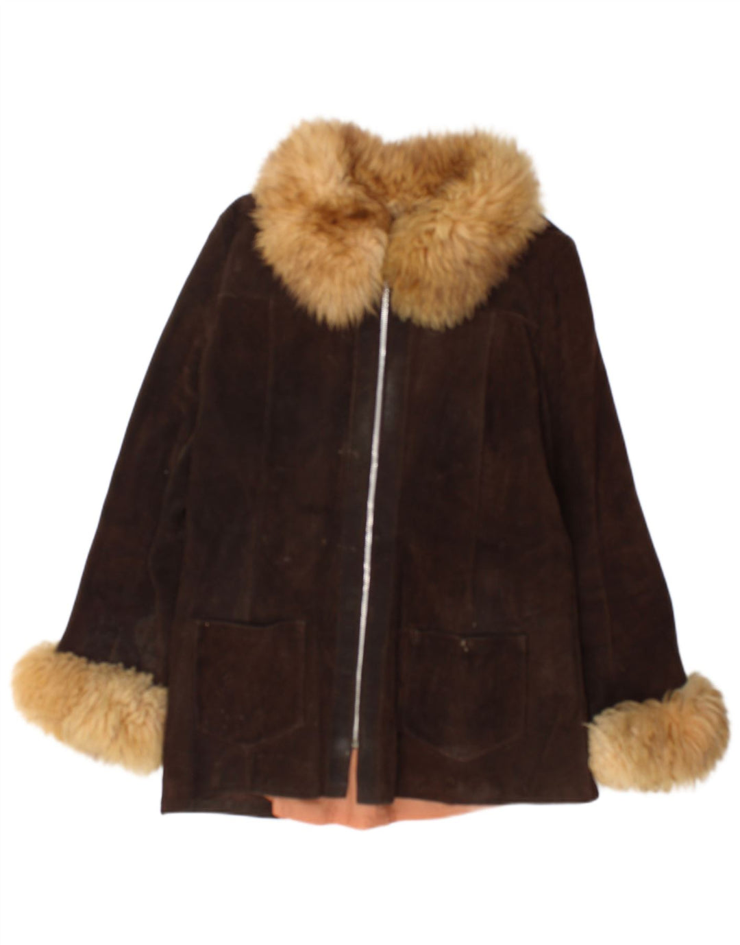 Vintage Γυναικείο Suede Jacket UK 12 Medium Brown