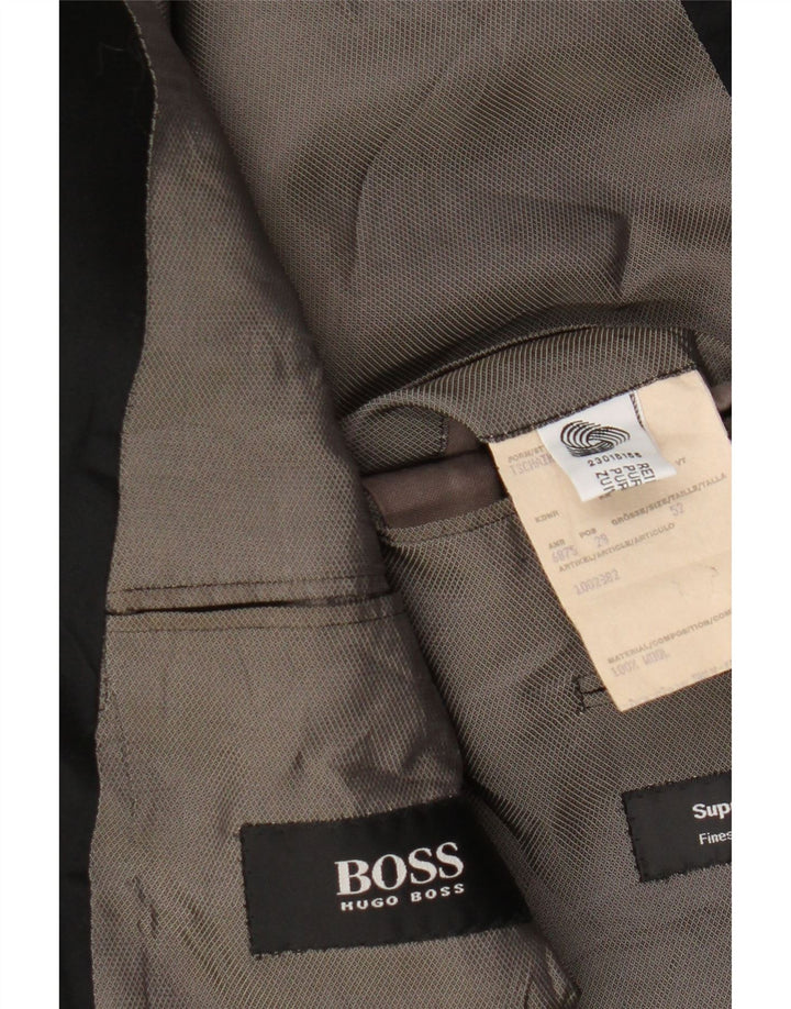 Ανδρικό σακάκι σακάκι Hugo Boss 1 κουμπιού IT 52 XL μαύρο μαλλί
