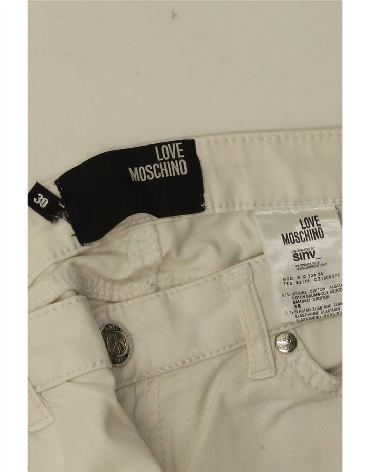 Moschino Γυναικείο Slim Jeans W30 L29 Λευκό βαμβακερό