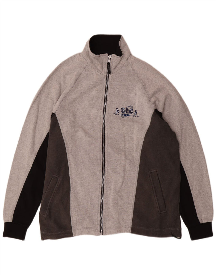 Ανδρική αθλητική φόρμα ASICS Μπουφάν με μεγάλο γκρι χρώμα, βαμβακερό