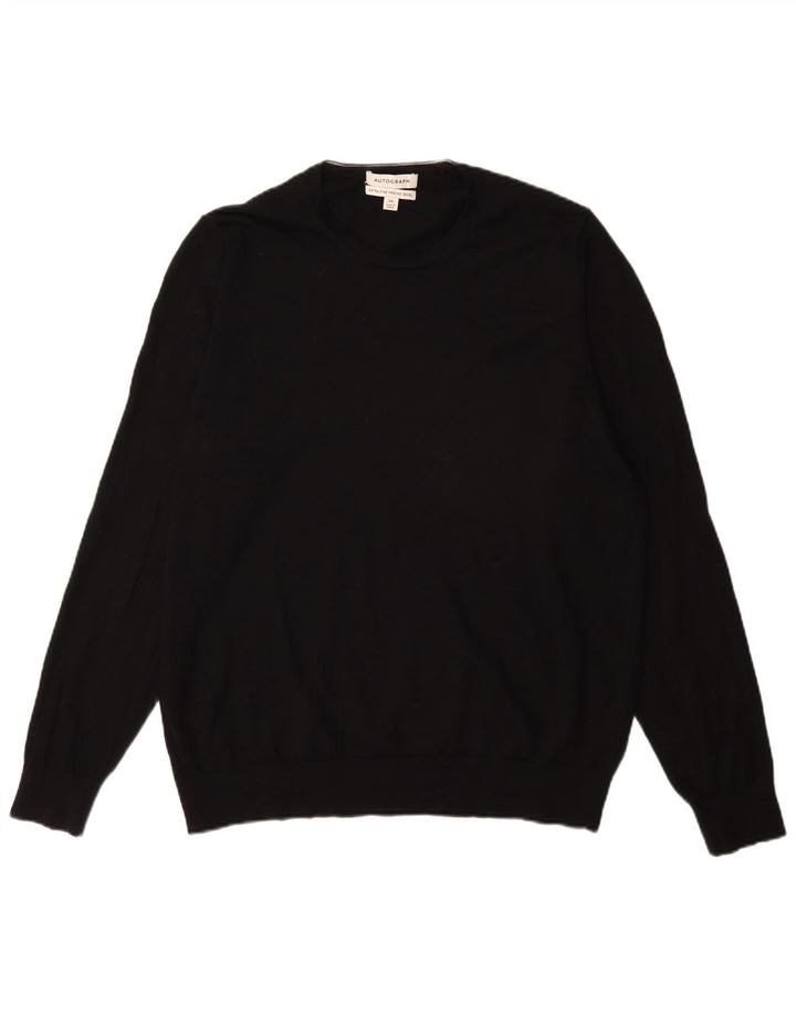 Ανδρικό πουλόβερ Marks & Spencer Autograph Crew Neck Jumper 2XL Μαύρο