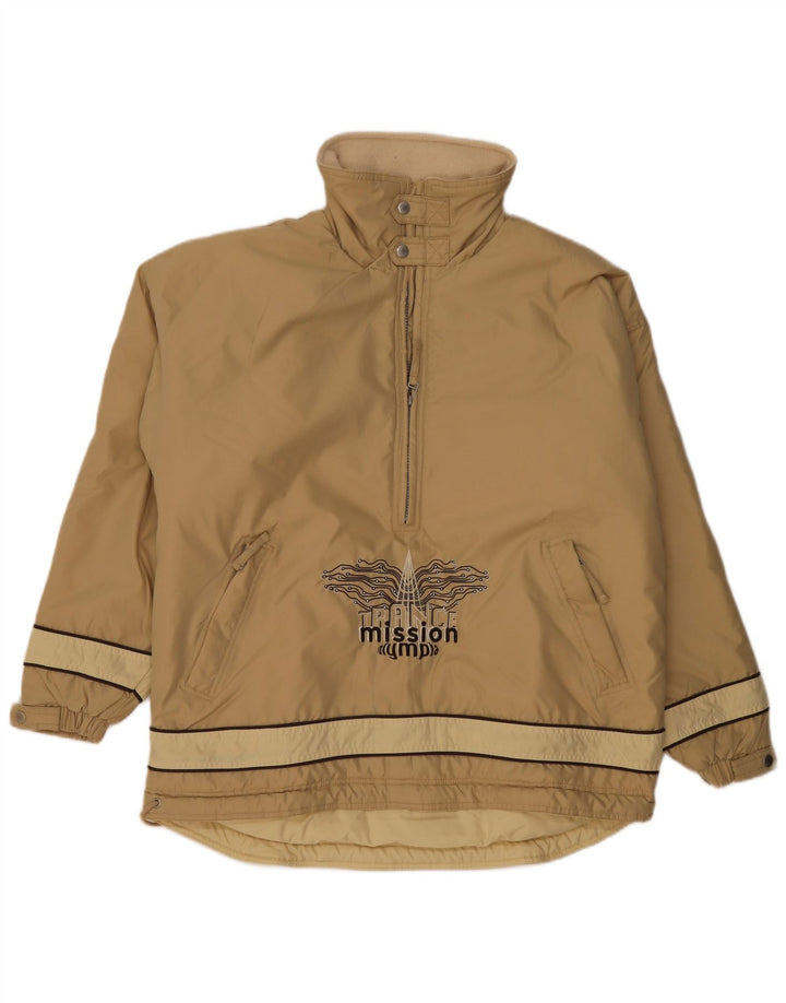 OLYMPIA Mens Oversized Graphic Windbreaker Jacket UK 36 Small Beige