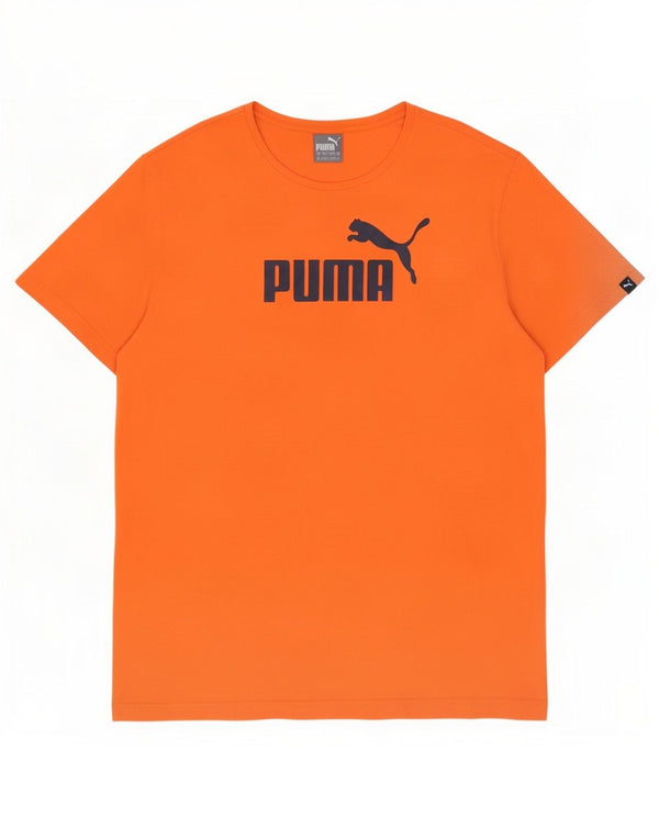 Puma Mens Graphic T-Shirt Top XL Orange Cotton