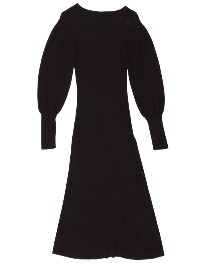 Γυναικείο μακρυμάνικο μάξι φόρεμα ZARA UK 12 μεσαία μαύρη βισκόζη