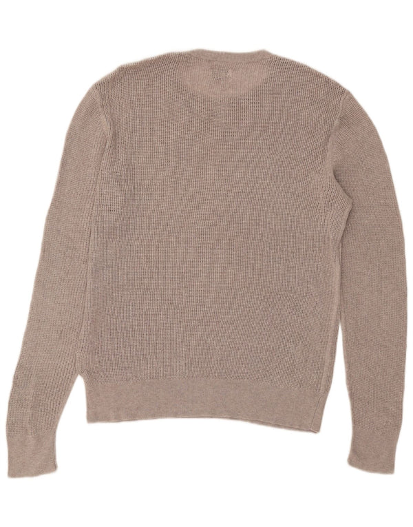 Ανδρικό πουλόβερ All Saints See Through Boat Neck Jumper Μεγάλο γκρι βαμβακερό