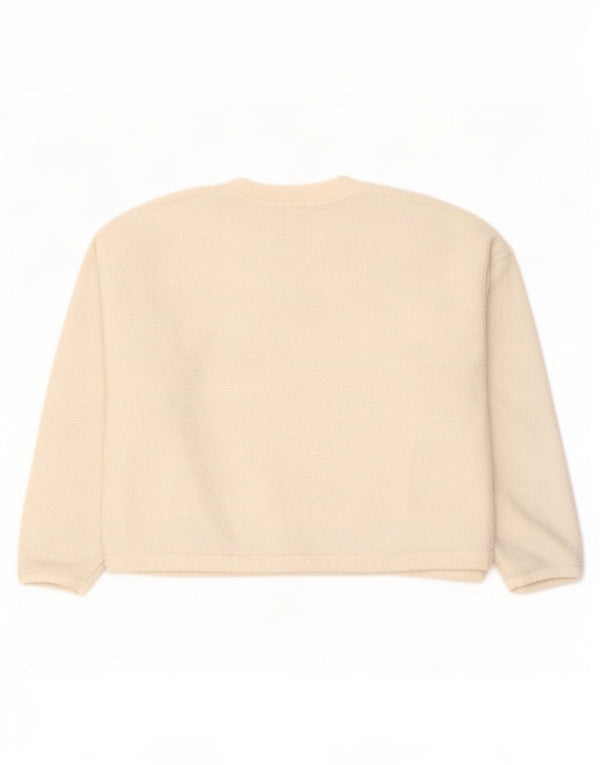 Gap Womens Fleece Jumper UK 16 Large Off White Πολυεστέρας