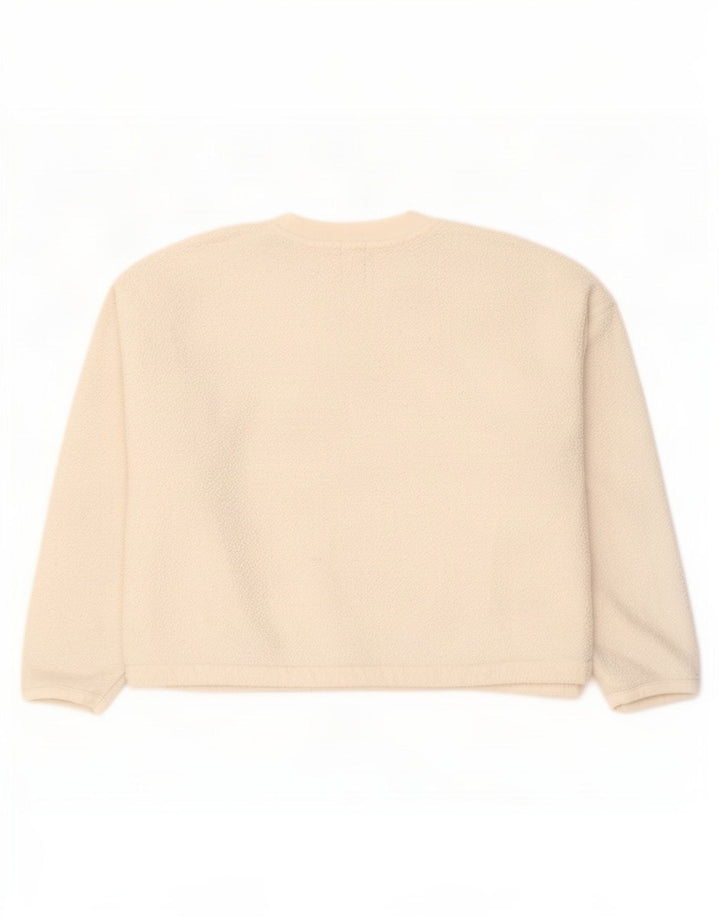 Gap Womens Fleece Jumper UK 16 Large Off White Πολυεστέρας