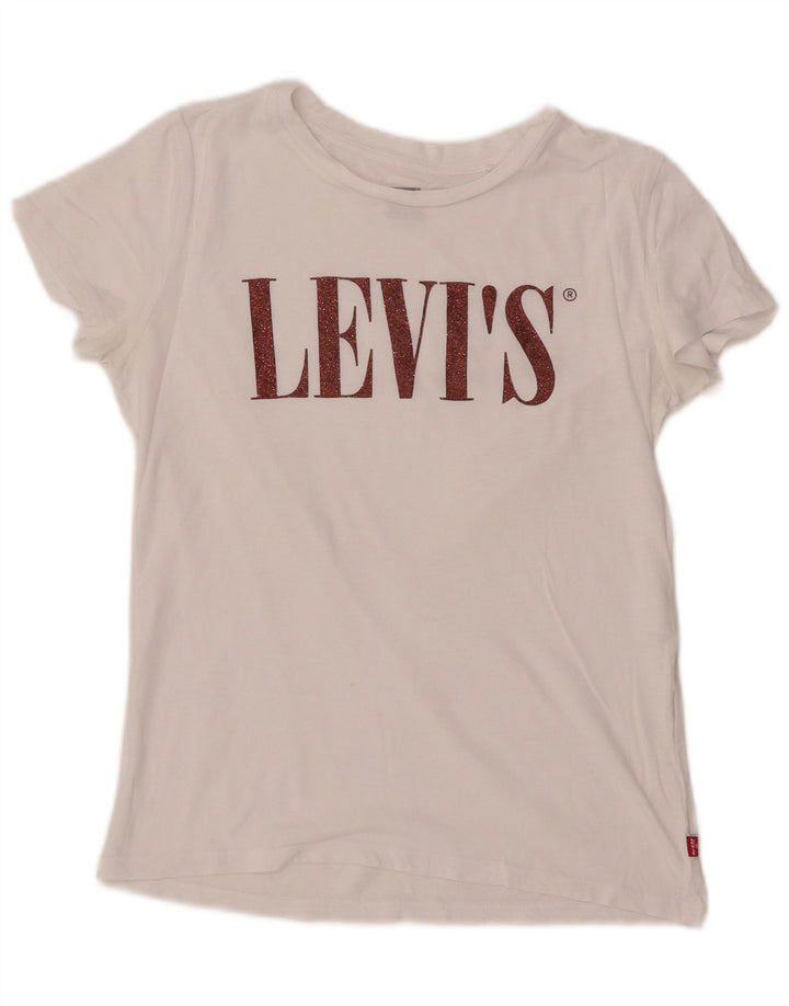 Γυναικείο γραφικό T-Shirt LEVI'S Top UK 10 Small White