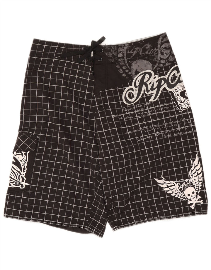 Ανδρικό γραφικό σορτς κολύμβησης Rip Curl, μεσαίο μαύρο τσεκ πολυεστέρα