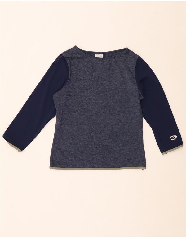 Nike Girls Top 3/4 μανίκια 10-11 ετών Medium Navy Blue Colorblock Nylon