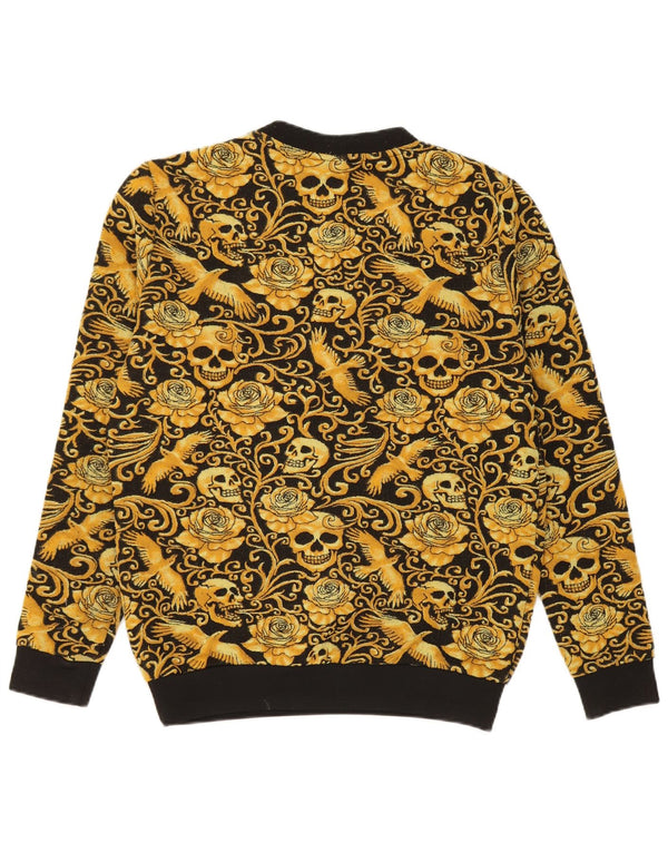 Zara Mens Sweatshirt Jumper Small Black Floral Polyester