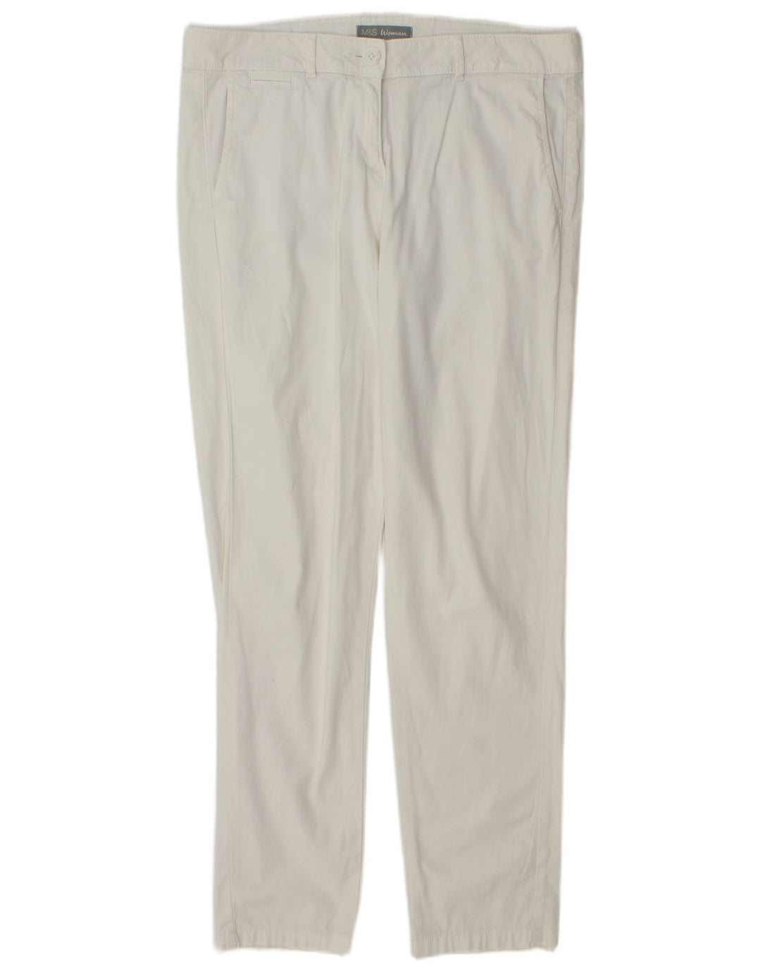 Marks & Spencer Γυναικείο Slim παντελόνι Chino UK 12 Medium W32 L30 White