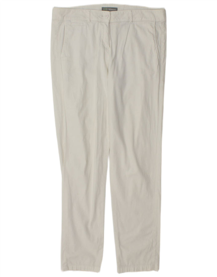 Marks & Spencer Γυναικείο Slim παντελόνι Chino UK 12 Medium W32 L30 White