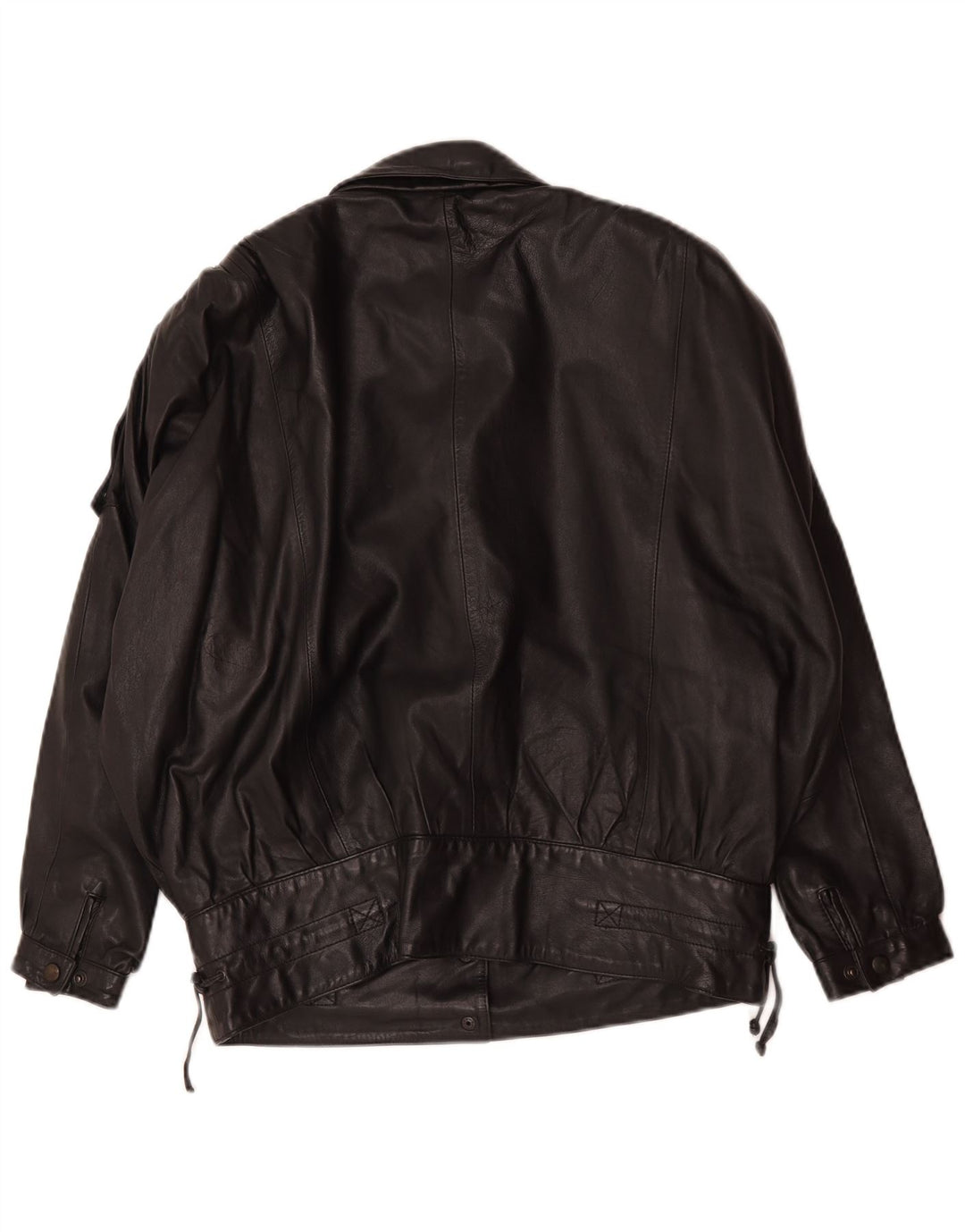 Vintage Γυναικείο Oversized Δερμάτινο Μπουφάν EU 36 Small Black Leather