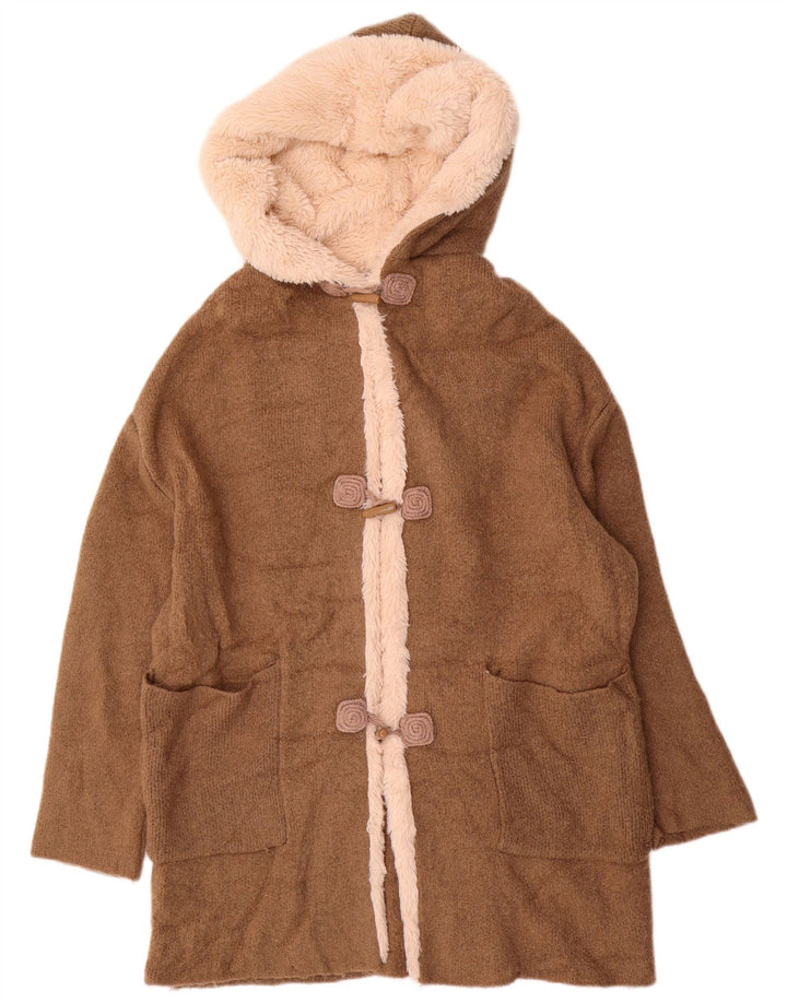 ZARA Γυναικείο πουλόβερ με κουκούλα με κουκούλα ZARA UK 14 Μεσαίο καφέ