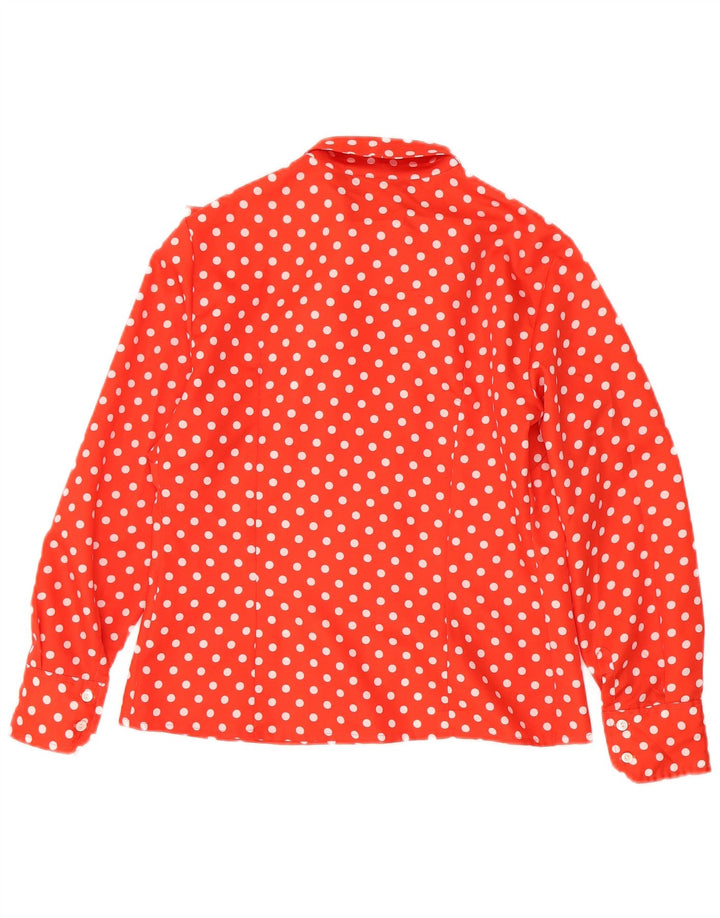 Vintage γυναικείο πουκάμισο με γραβάτα μπλούζα IT 48 XL Κόκκινο πουά