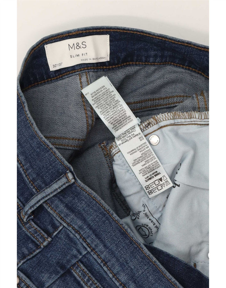 Marks & Spencer Ανδρικό Slim Jeans W30 L31 Blue Cotton