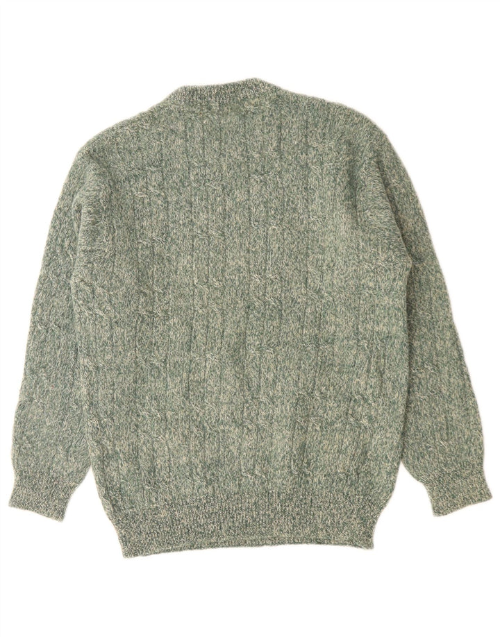 Stefanel Ανδρικό πουλόβερ με λαιμόκοψη με μικρό πράσινο χρώμα