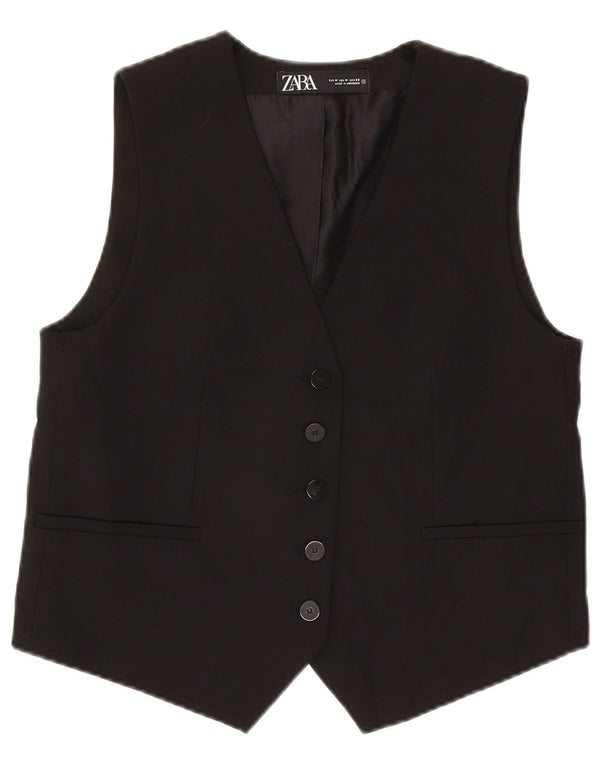 Zara Γυναικείο Γιλέκο Crop UK 14 Medium Black Polyester