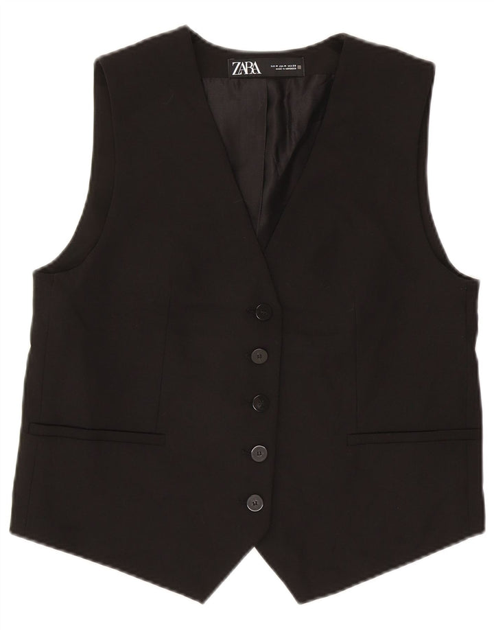 Zara Γυναικείο Γιλέκο Crop UK 14 Medium Black Polyester