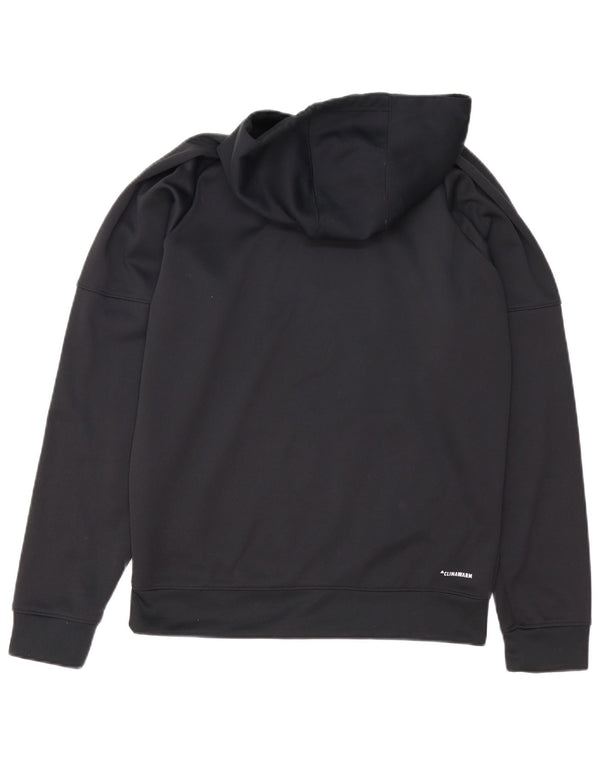 ADIDAS Mens Climawarm Graphic Hoodie Jumper Μεσαίο Μαύρο Πολυεστέρας