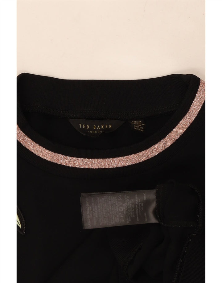 TED BAKER Γυναικεία φούτερ Jumper UK 14 Medium Black Floral Polyester
