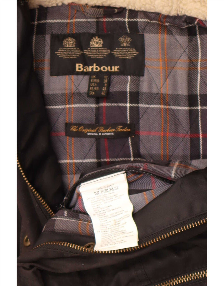 Γυναικείο Μπουφάν Barbour με κουκούλα κερωμένο βαμβακερό UK 12 μεσαίο μαύρο