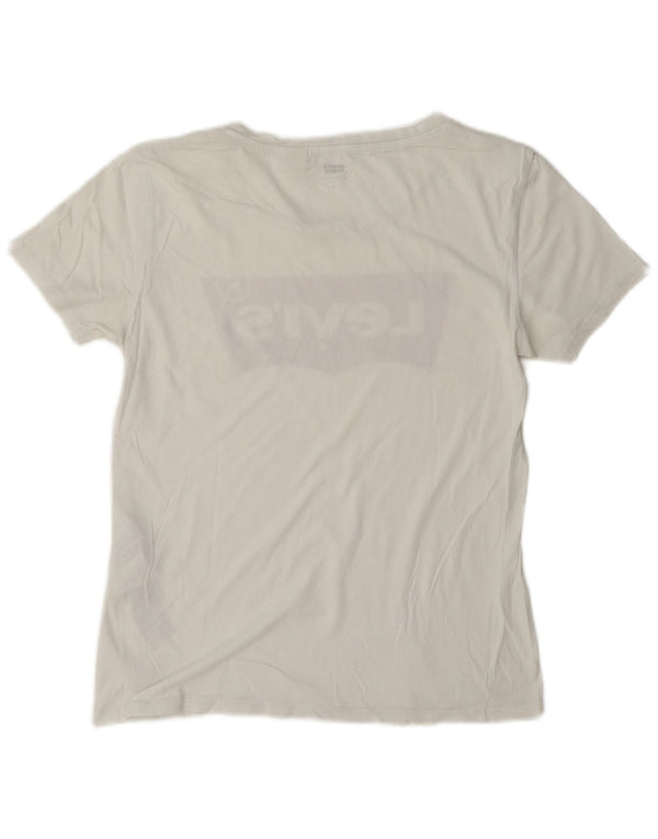 Γυναικείο γραφικό μπλουζάκι Levi's Top UK 10 Small λευκό βαμβακερό