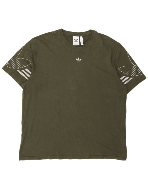 Ανδρικό γραφικό T-Shirt Adidas Top XL Πράσινο βαμβακερό