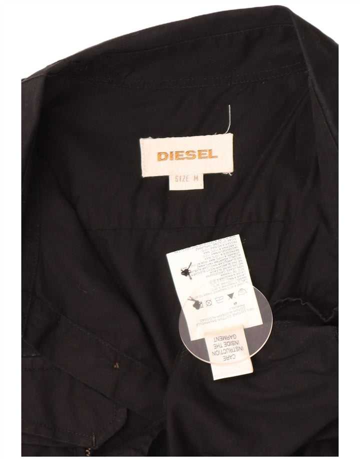 Ανδρικό στρατιωτικό πουκάμισο Diesel, μεσαίο μαύρο βαμβακερό