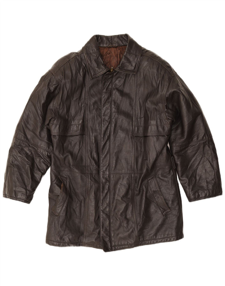 VINTAGE Ανδρικό Δερμάτινο Μπουφάν IT 52 XL Μαύρο Δερμάτινο