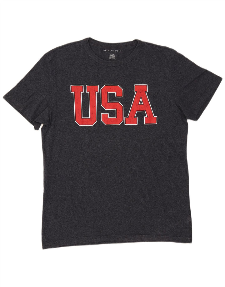 Μπλουζάκι AMERICAN EAGLE Ανδρικό Coupe Standard γραφικό Top Medium Navy Blue