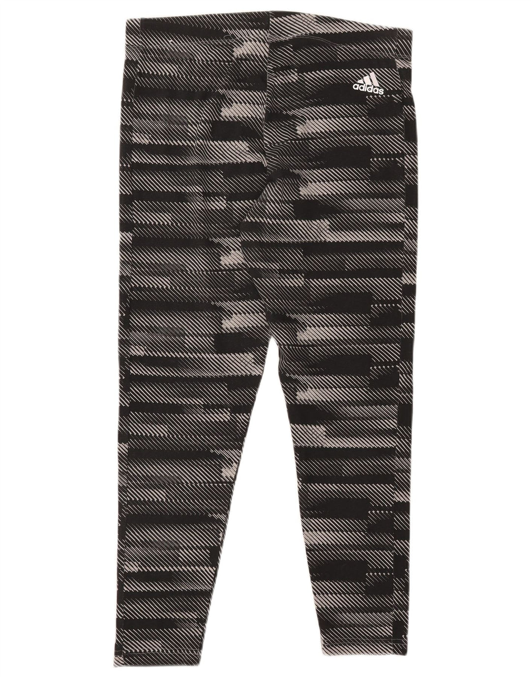 Γυναικεία γραφικά κολάν ADIDAS UK 16/18 Μεγάλο μαύρο ριγέ βαμβακερό