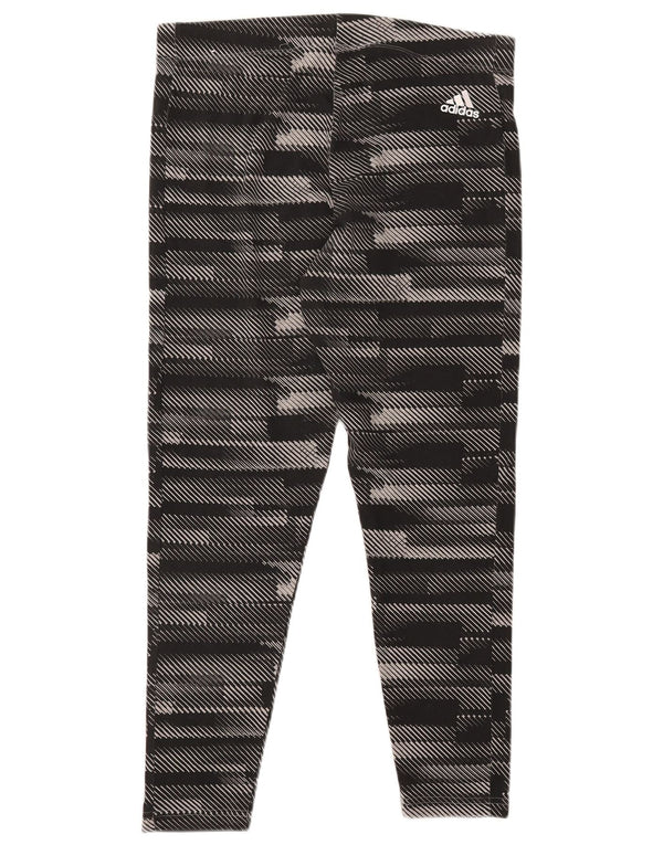 Γυναικεία γραφικά κολάν ADIDAS UK 16/18 Μεγάλο μαύρο ριγέ βαμβακερό
