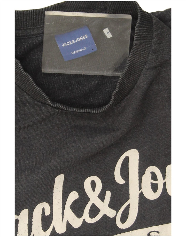 Jack & Jones Ανδρικό γραφικό φούτερ Jumper μεγάλο γκρι βαμβακερό