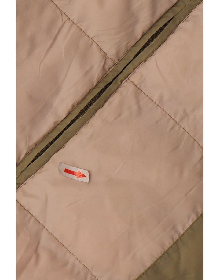 ASICS Γυναικείο padded Gilet UK 14 Medium Khaki Colorblock Πολυεστέρας