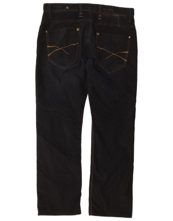 Ανδρικό ίσιο κοτλέ παντελόνι Zara EU 46 XL W36 L30 Μαύρο πολυεστέρα