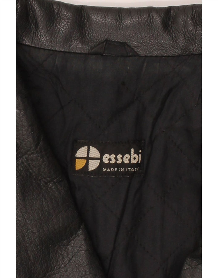 ESSEBI Womens Oversized Leather Jacket IT 48 XL Black Leather Vintage Essebi and Second-Hand Essebi from Messina Hembry 