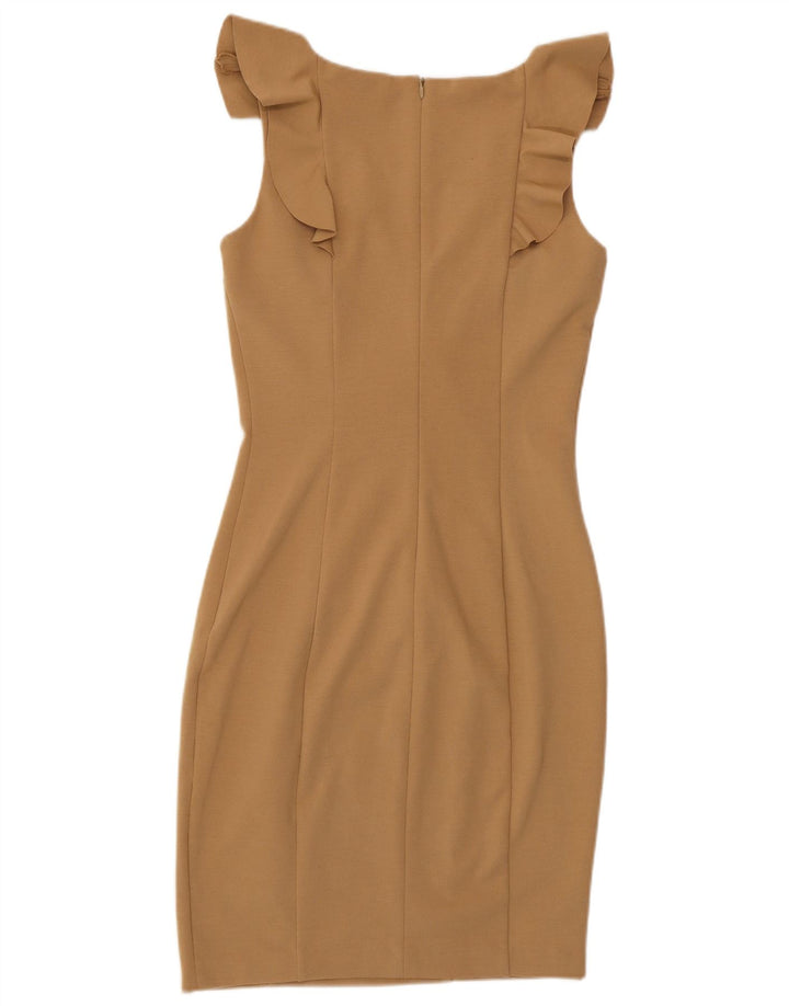 Oasis Γυναικείο Αμάνικο Bodycon Φόρεμα UK 8 Μικρός καφέ πολυεστέρας