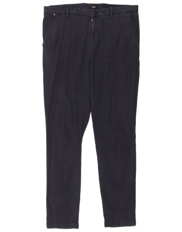 Ανδρικό παντελόνι Chino Hugo Boss Slim EU 50 Large W34 L32 Navy Blue Cotton