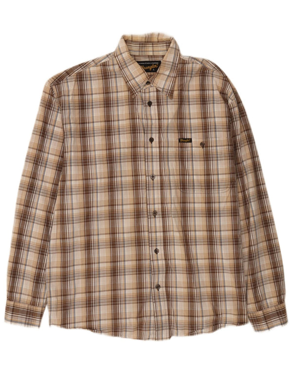Ανδρικό πουκάμισο Wrangler Large Beige Check Cotton