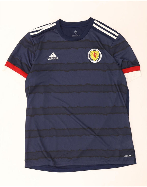 Adidas Ανδρικό γραφικό T-Shirt Ferrari Top XL Navy Blue ριγέ πολυεστέρα