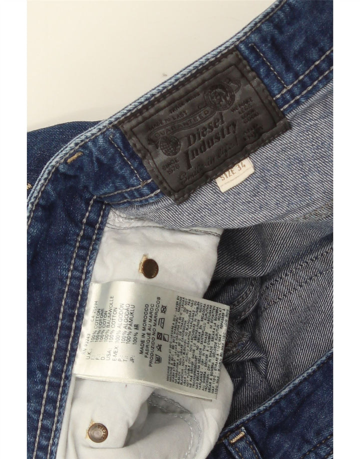 Γυναικείο Diesel Distressed τζιν σορτς W34 μεγάλο μπλε βαμβακερό