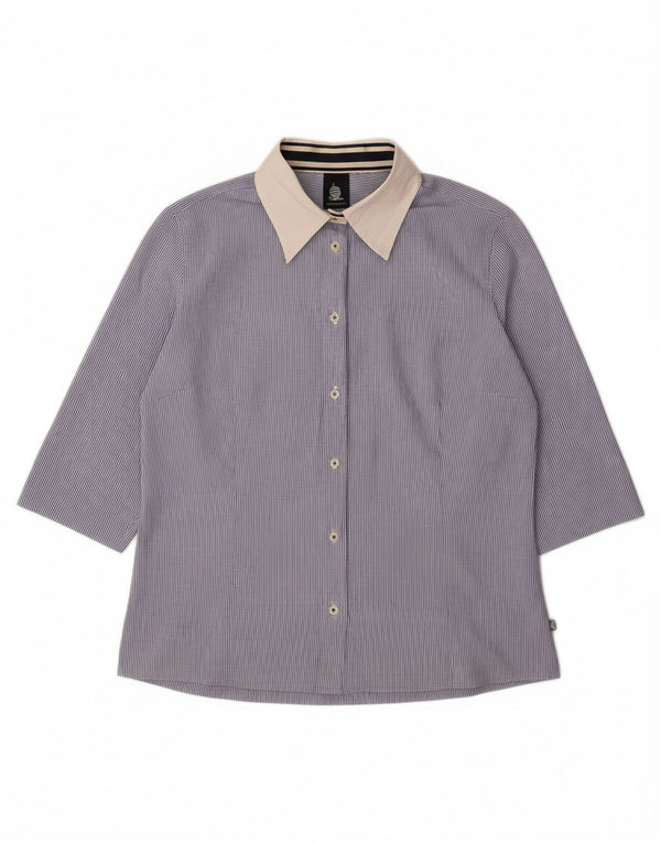 MARINA YACHTING Γυναικείο πουκάμισο 3/4 μανίκι Μπλούζα UK 18 XL Μπλε ρίγες