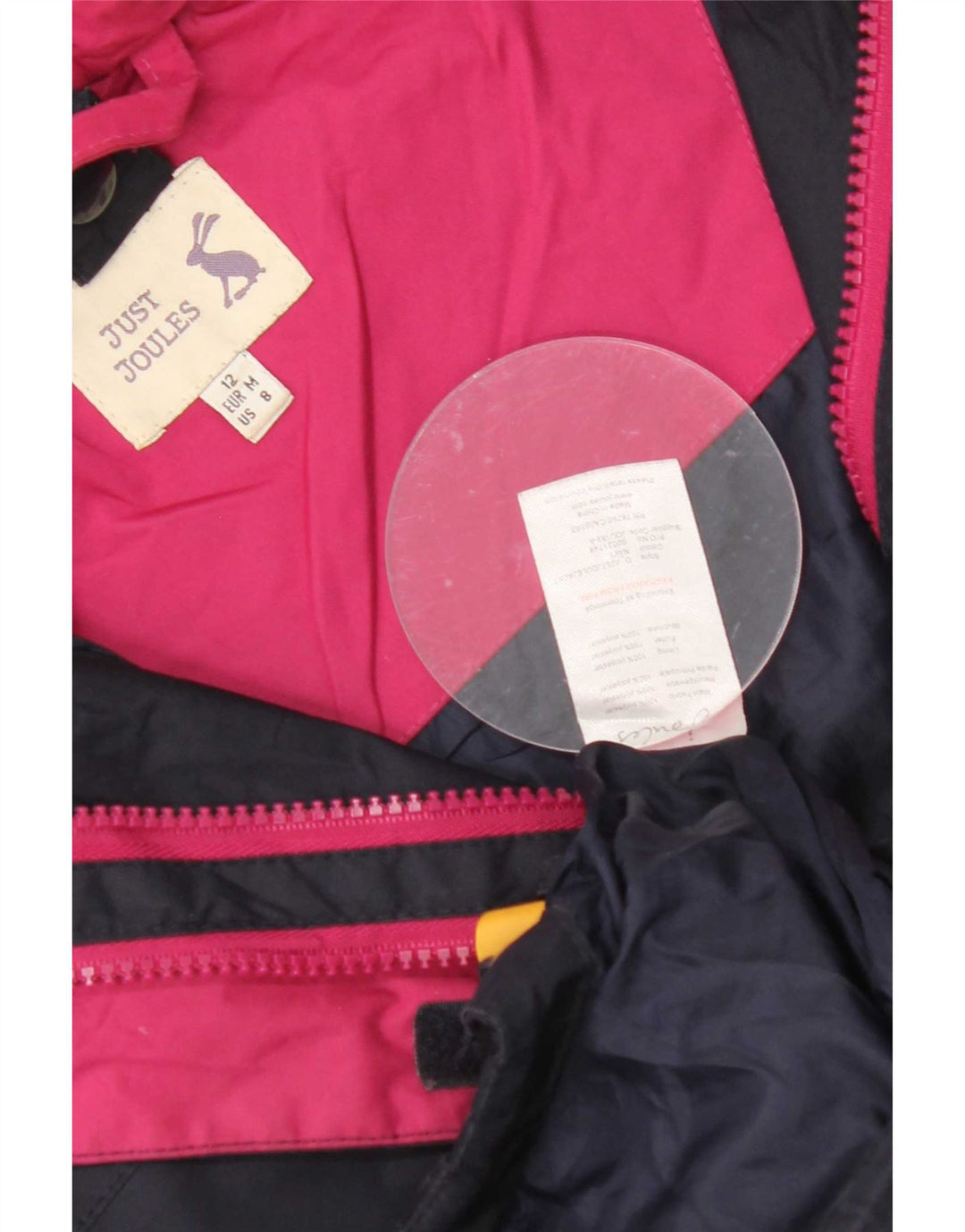 Joules Γυναικείο μπουφάν βροχής με κουκούλα UK 12 Medium Navy Blue Polyester