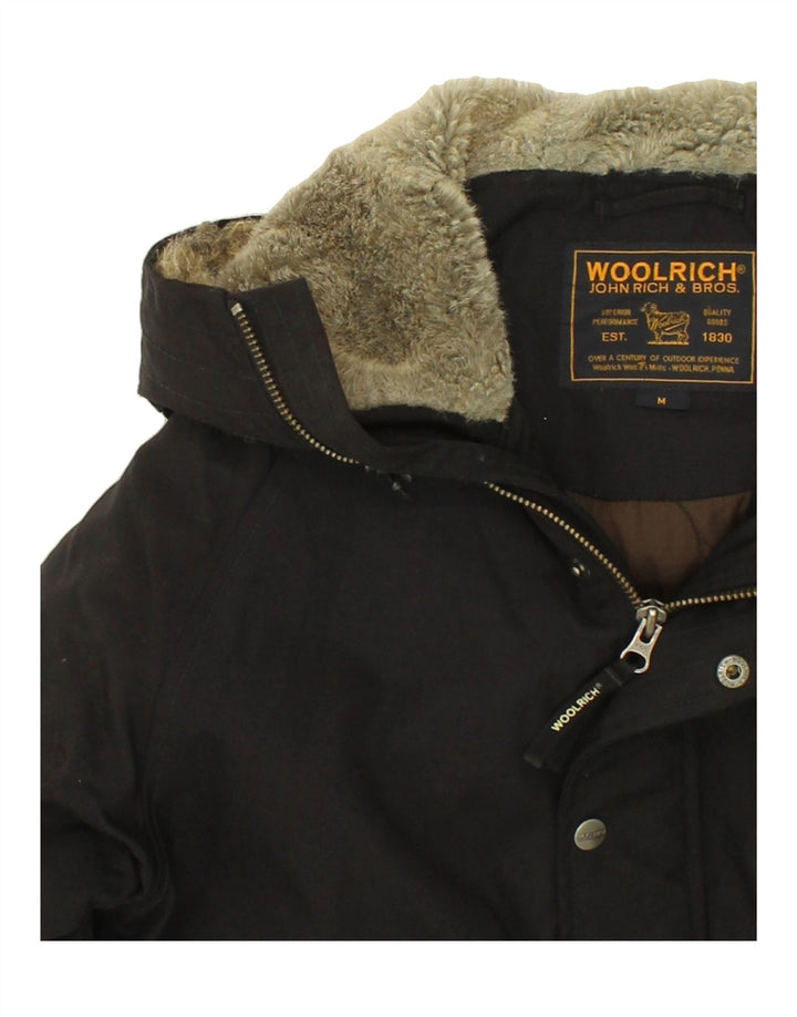 WOOLRICH Ανδρικό μπουφάν με κουκούλα Bomber padded UK 38 Medium Black Nylon