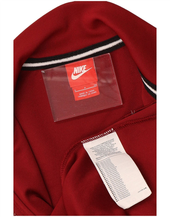 NIKE Mens Graphic Tracksuit Top Jacket Small Red Colourblock Polyester