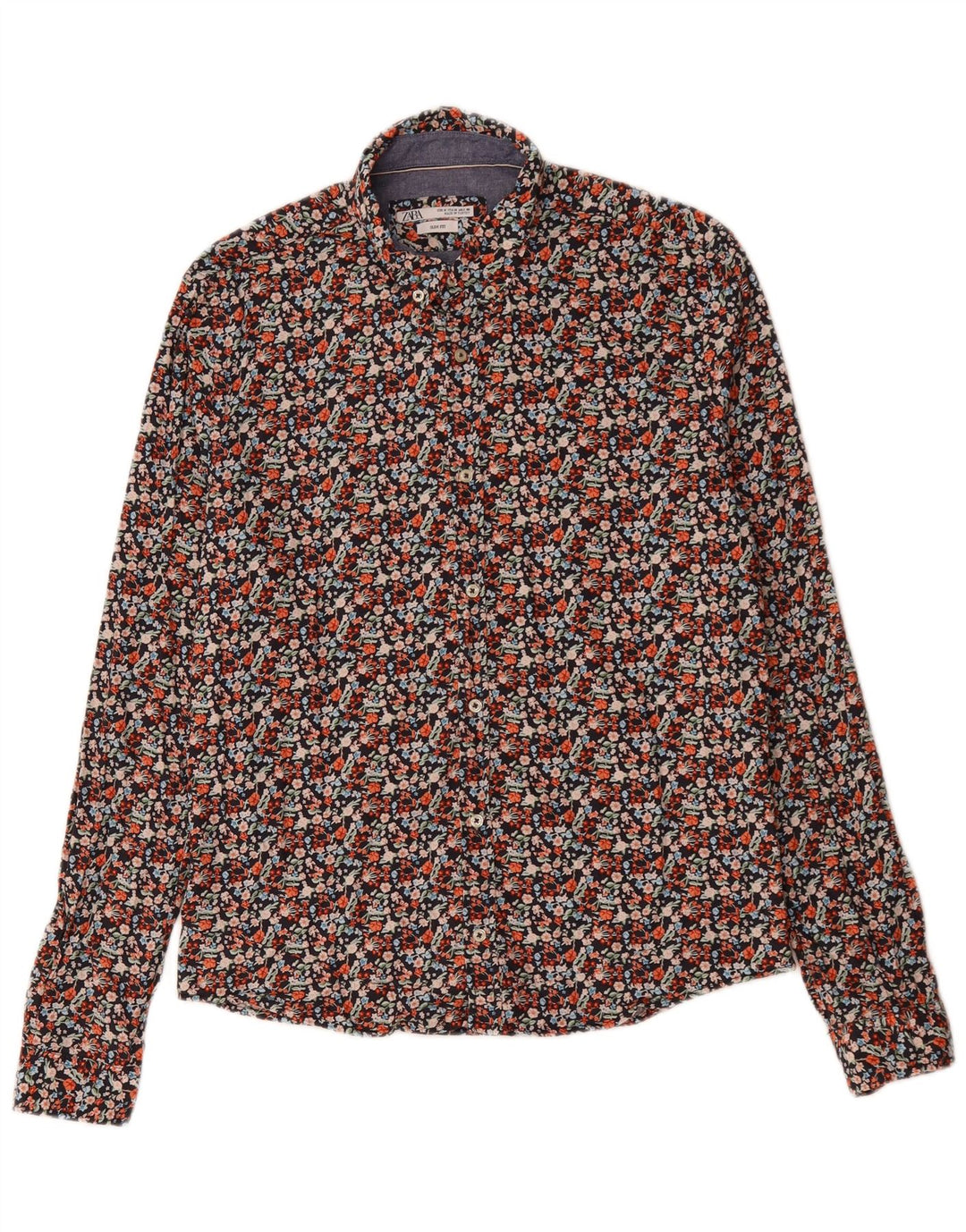 Ανδρικό πουκάμισο Zara Slim Fit Medium πολύχρωμο Floral