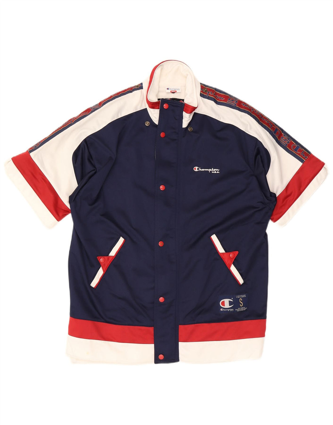 Ανδρική κοντομάνικη αθλητική φόρμα Champion Top Jacket Small Navy Blue Colourblock