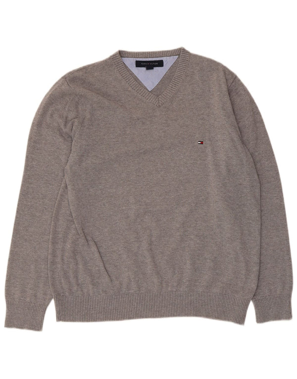 Tommy Hilfiger Γυναικείο πουλόβερ με λαιμόκοψη με V λαιμόκοψη UK 14 Medium Grey